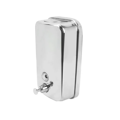 DISPENSADOR DE JABON CROMADO EN ACERO INOX. 800 ML